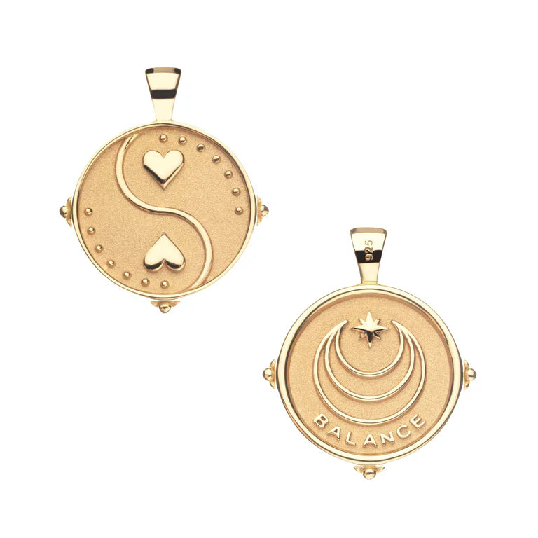 BALANCE JW Small Pendant Coin - 16-18" Classic Rolo Chain-Jane Win-Happy on Main