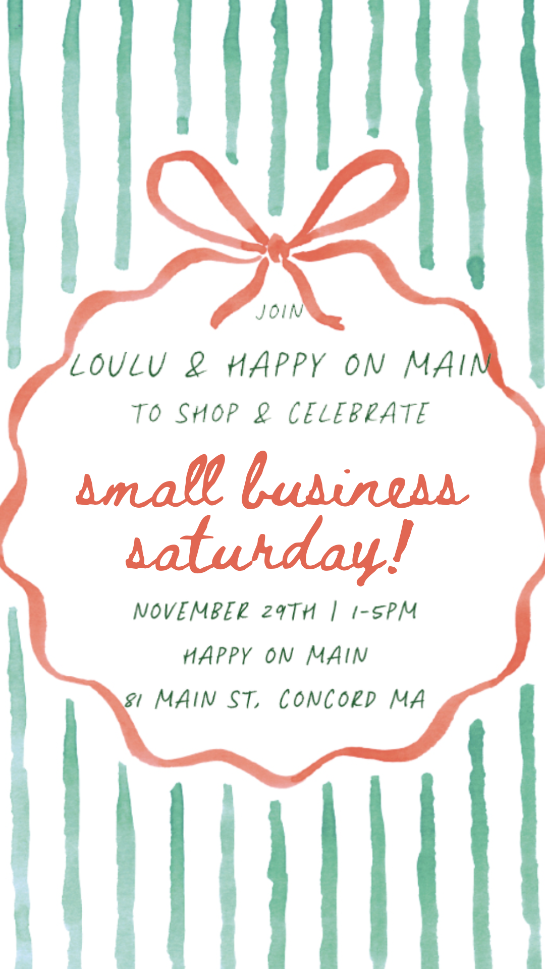 Small Business Saturday! 11/29 1pm-5pm-Happy on Main-Happy on Main