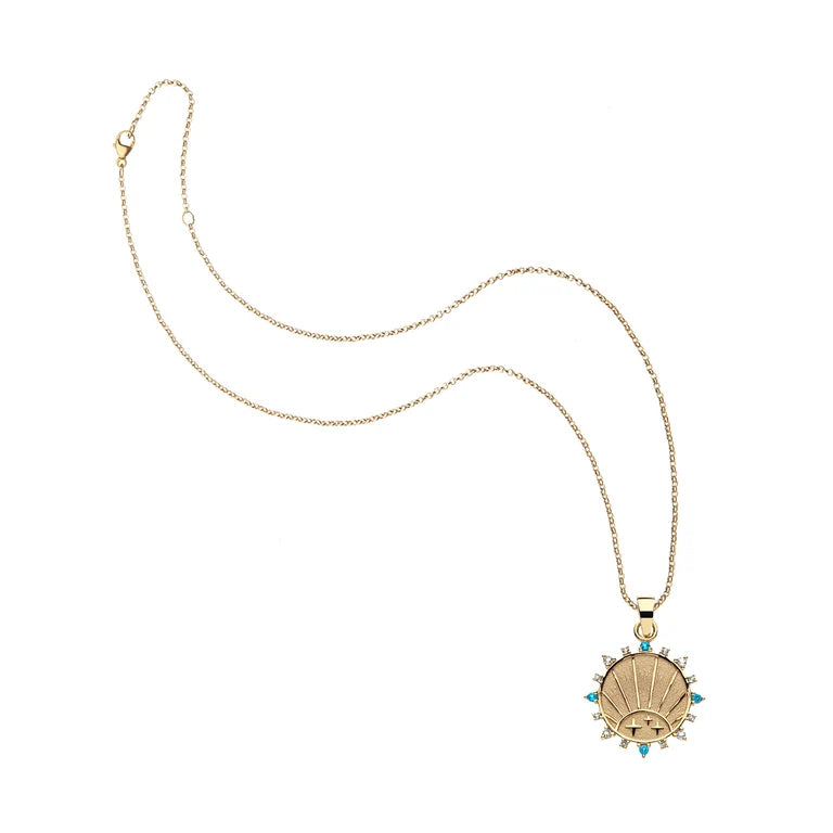 STRONG Petite Embellished Coin (Rising Sun) - 16-18" Classic Rolo Chain-Jane Win-Happy on Main