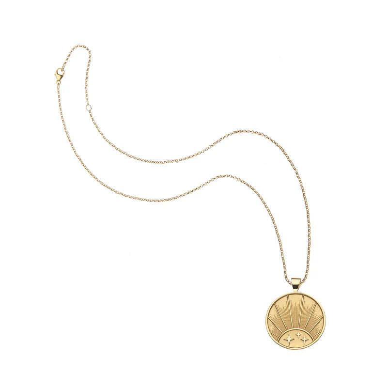 STRONG JW Original Pendant Coin (Rising Sun) - Gold / 18" Drawn Link Chain-Jane Win-Happy on Main