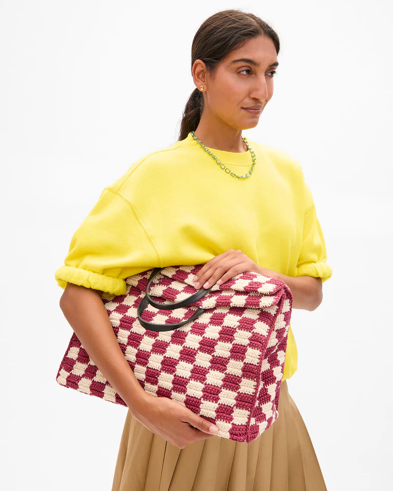 Summer Simple Tote - Plummy/Cream-Clare V.-Happy on Main