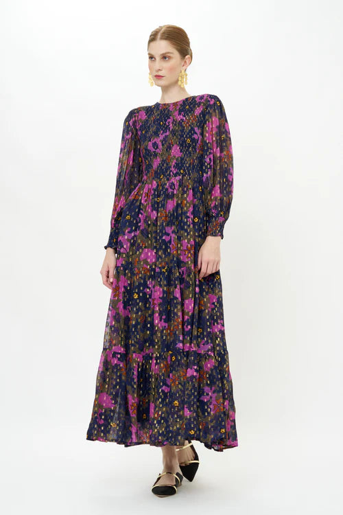 Smocked Top Maxi - Suzani Navy-Oliphant-Happy on Main