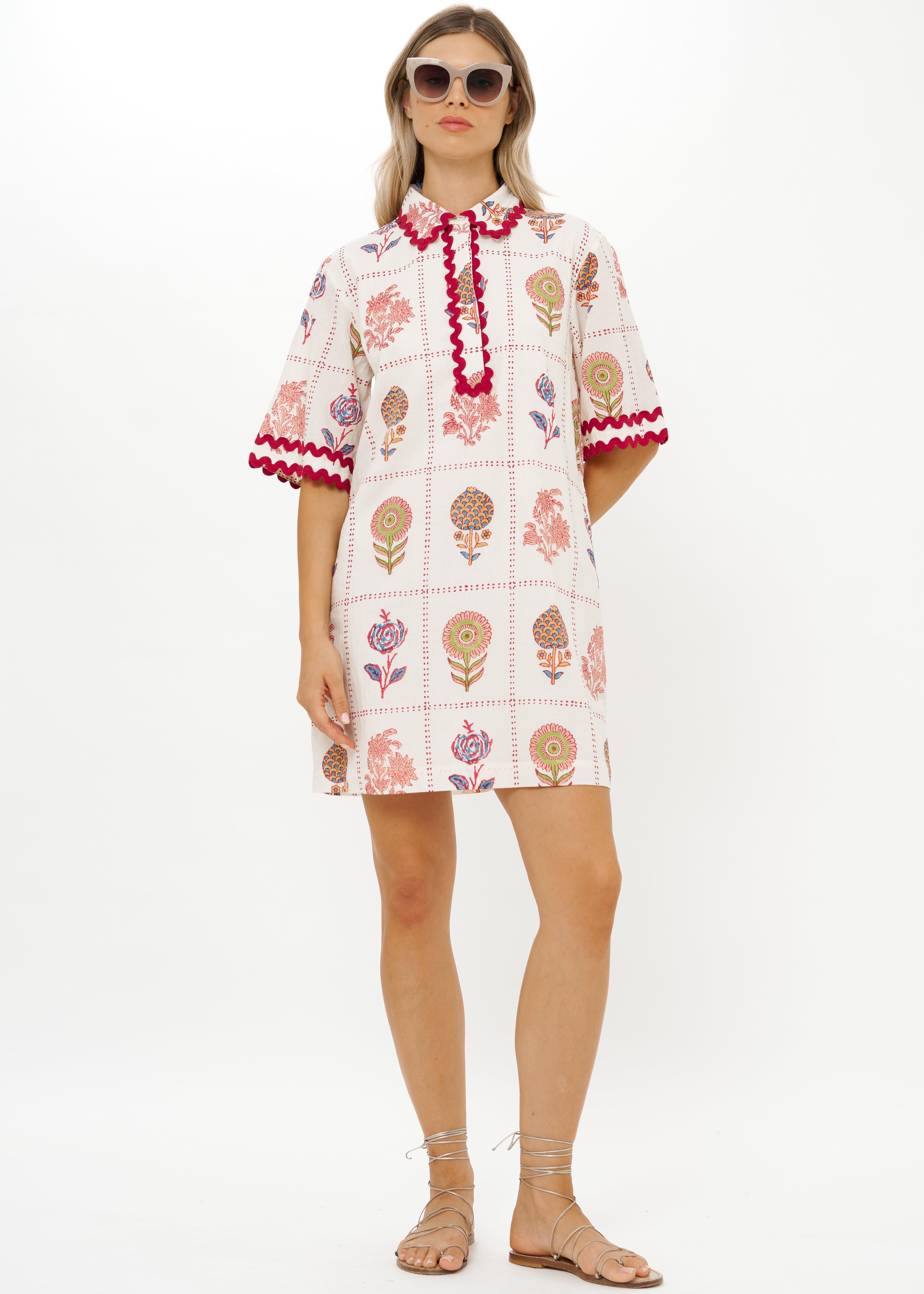 Collared Shirt Dress Mini-Casual Dresses-Happy on Main