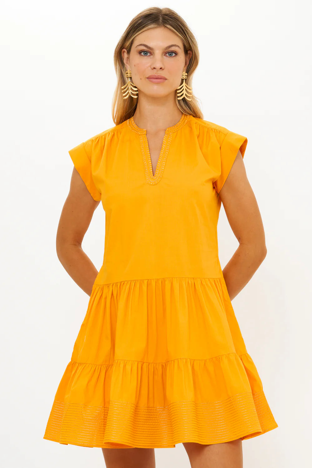 Roll Sleeve Dress-Dressy Dresses-Happy on Main