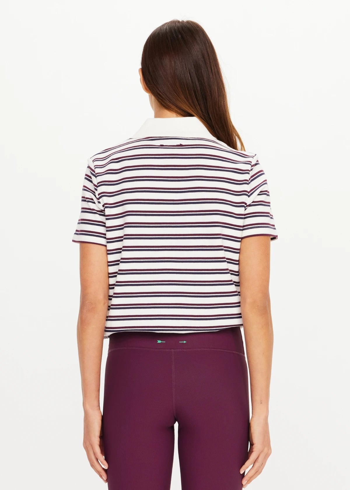Sophie Cropped Polo Shirt - Stripe-The Upside-Happy on Main