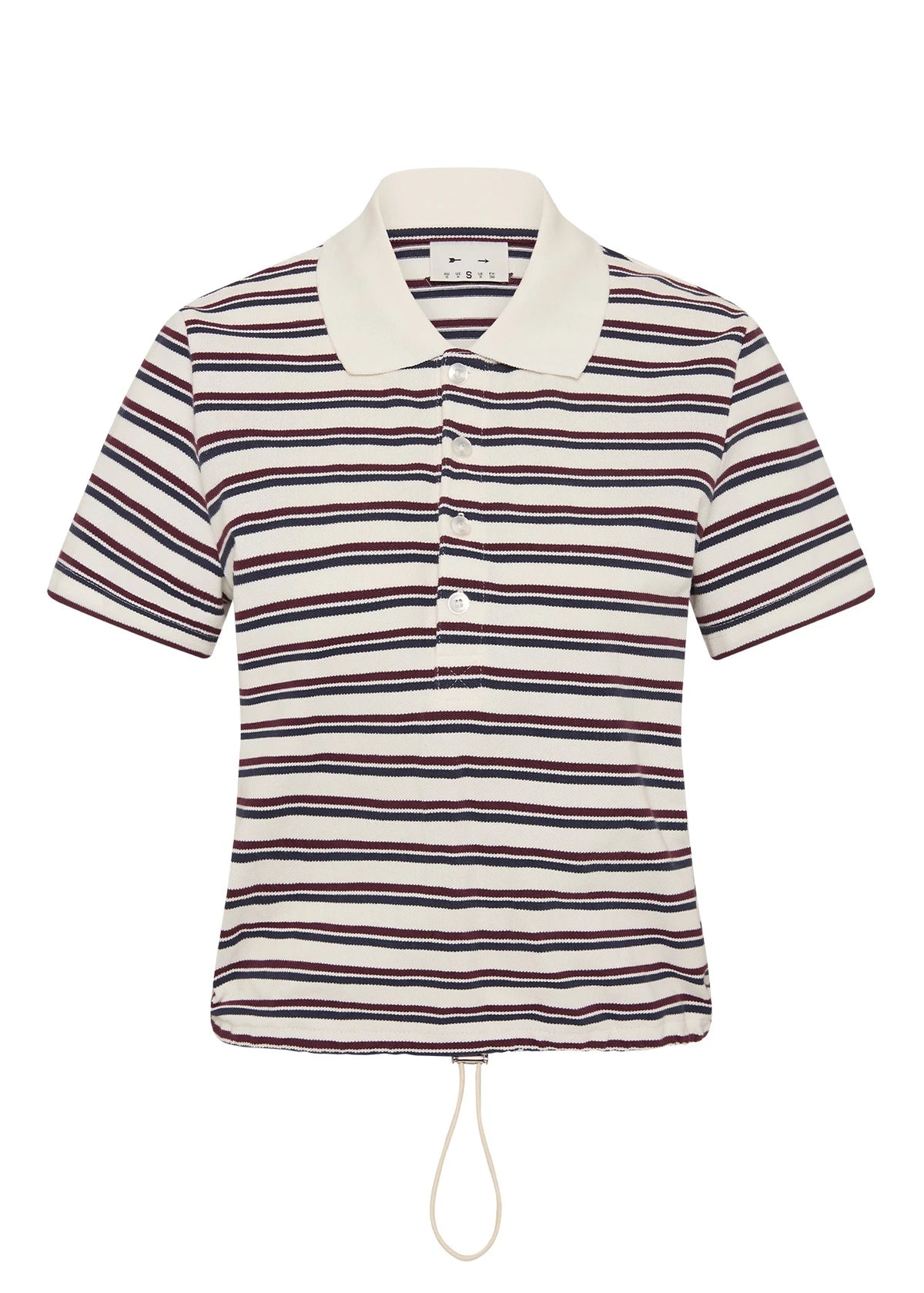 Sophie Cropped Polo Shirt - Stripe-The Upside-Happy on Main
