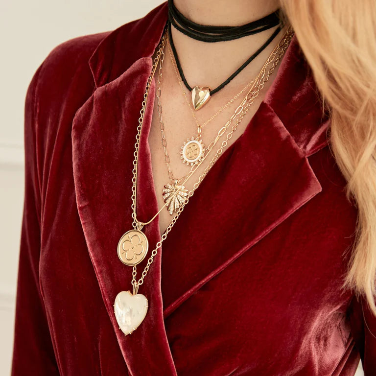 LOVE JW Original Pendant Coin - Gold / 18" Drawn Link Chain-Jane Win-Happy on Main