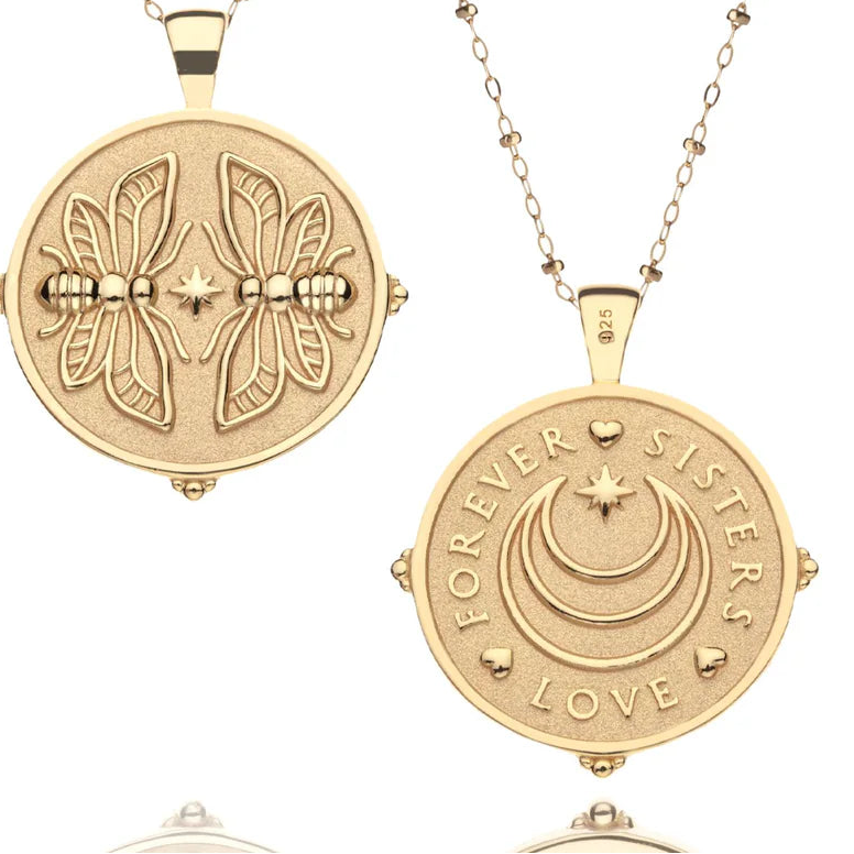SISTERS Forever JW Original Pendant Coin - 16-18" Classic Rolo Chain-Jane Win-Happy on Main