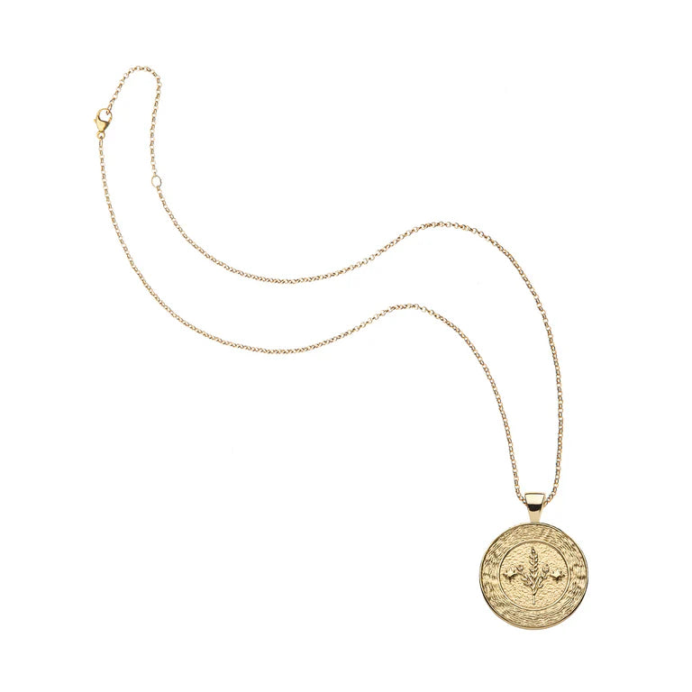 VIRGO JW Small Zodiac Pendant Coin - 16-18" Classic Rolo Chain-Jane Win-Happy on Main
