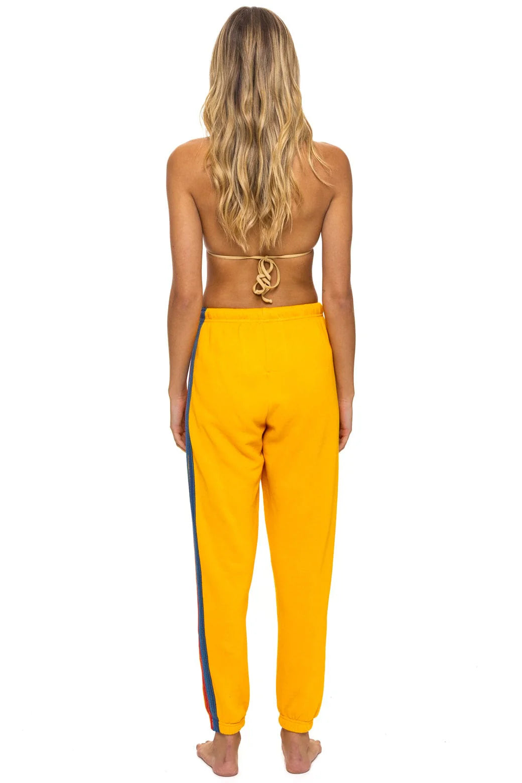 5 Stripe - Womens Sweatpant - Gold-Aviator Nation-Happy on Main
