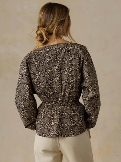 Coastal Poplin Faye Top - Night Bloom-Faherty-Happy on Main