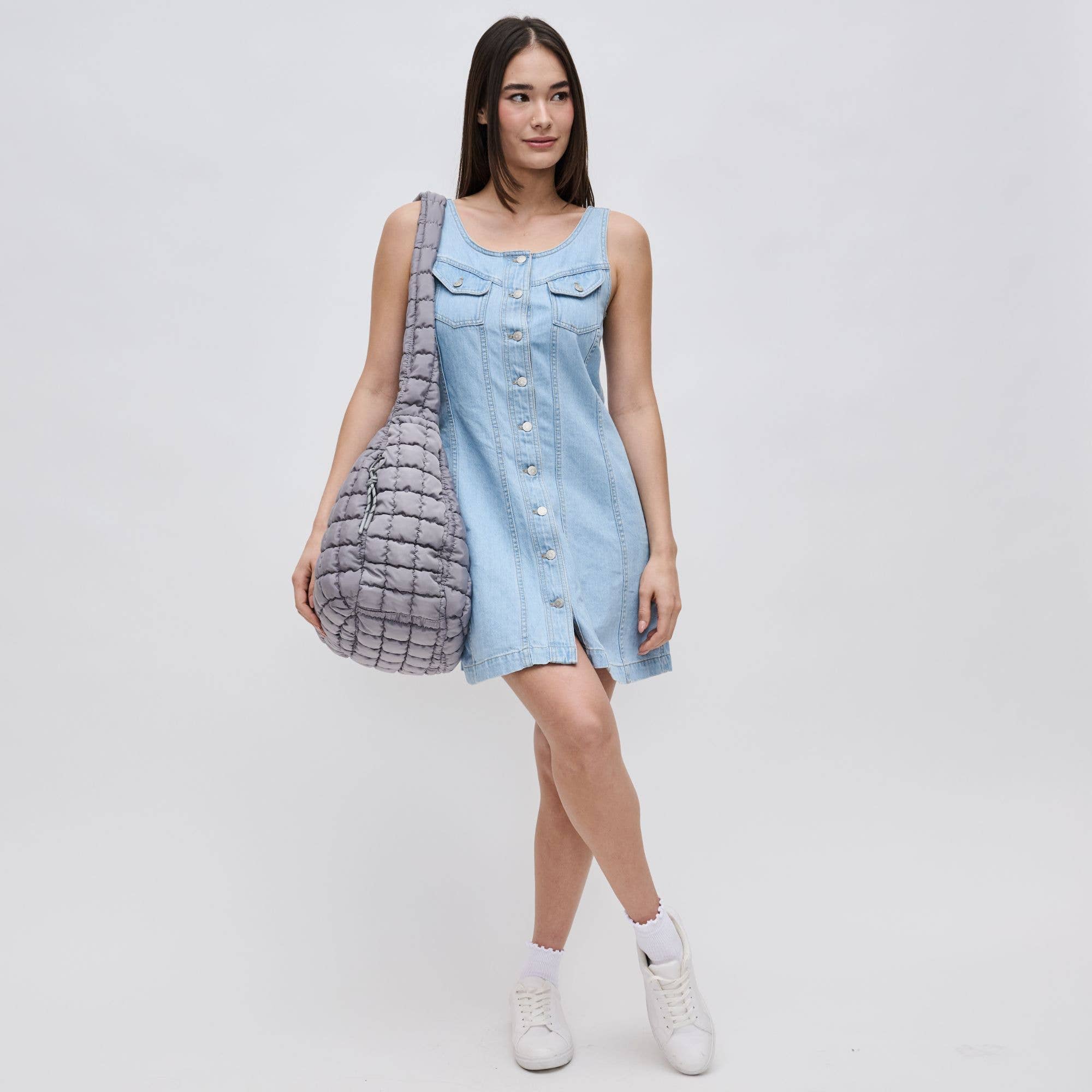 Revive - Quilted Puffer Nylon Hobo-Handbags-Happy on Main