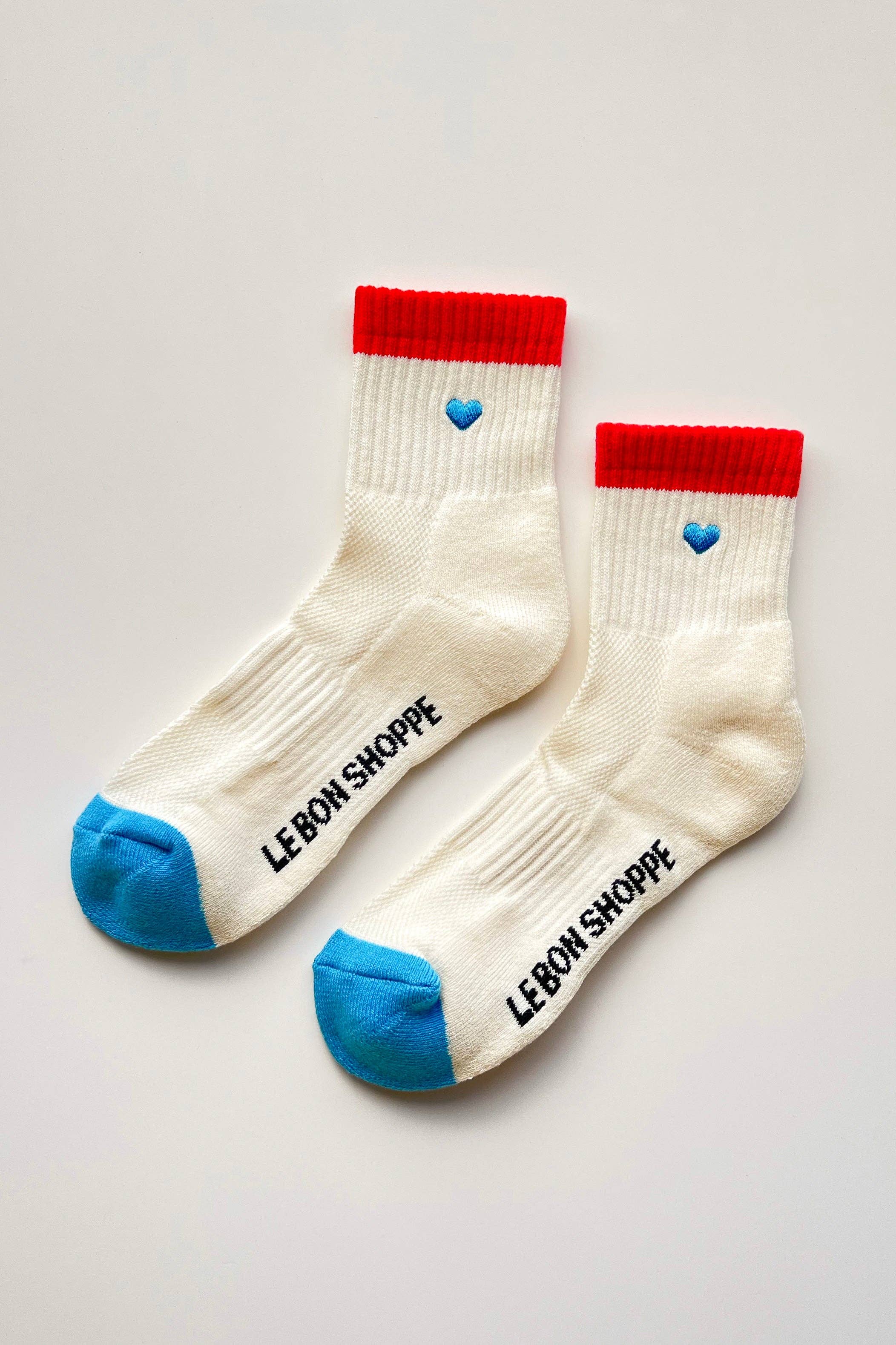 Embroidered Color Block Girlfriend Socks (wholesale)-Le Bon Shoppe-Happy on Main