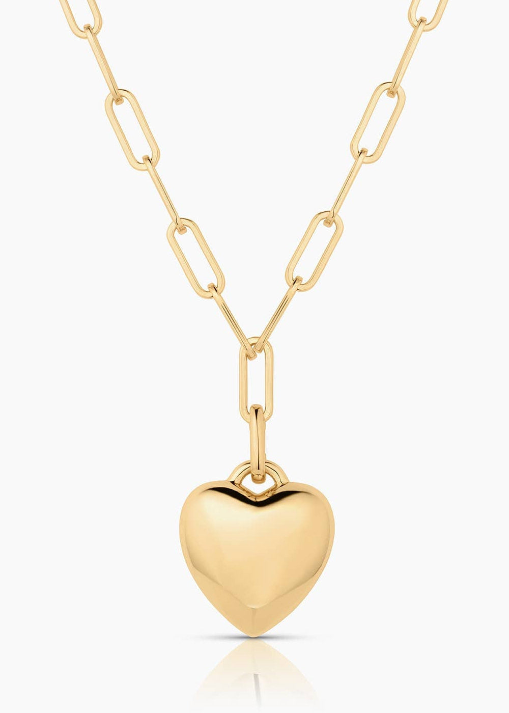 Aurelie Puffy Heart Link Necklace-THATCH-Happy on Main