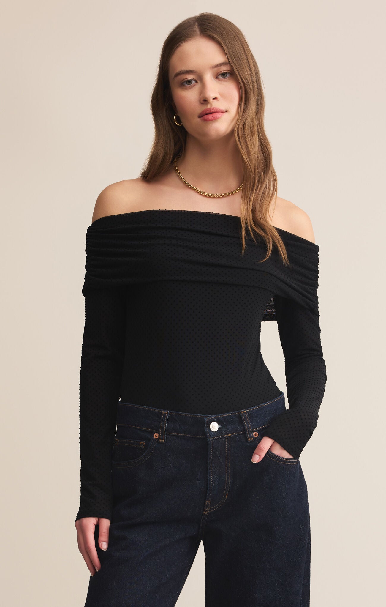 Whimsy Off Shoulder Mesh Top-Casual Tops-Happy on Main