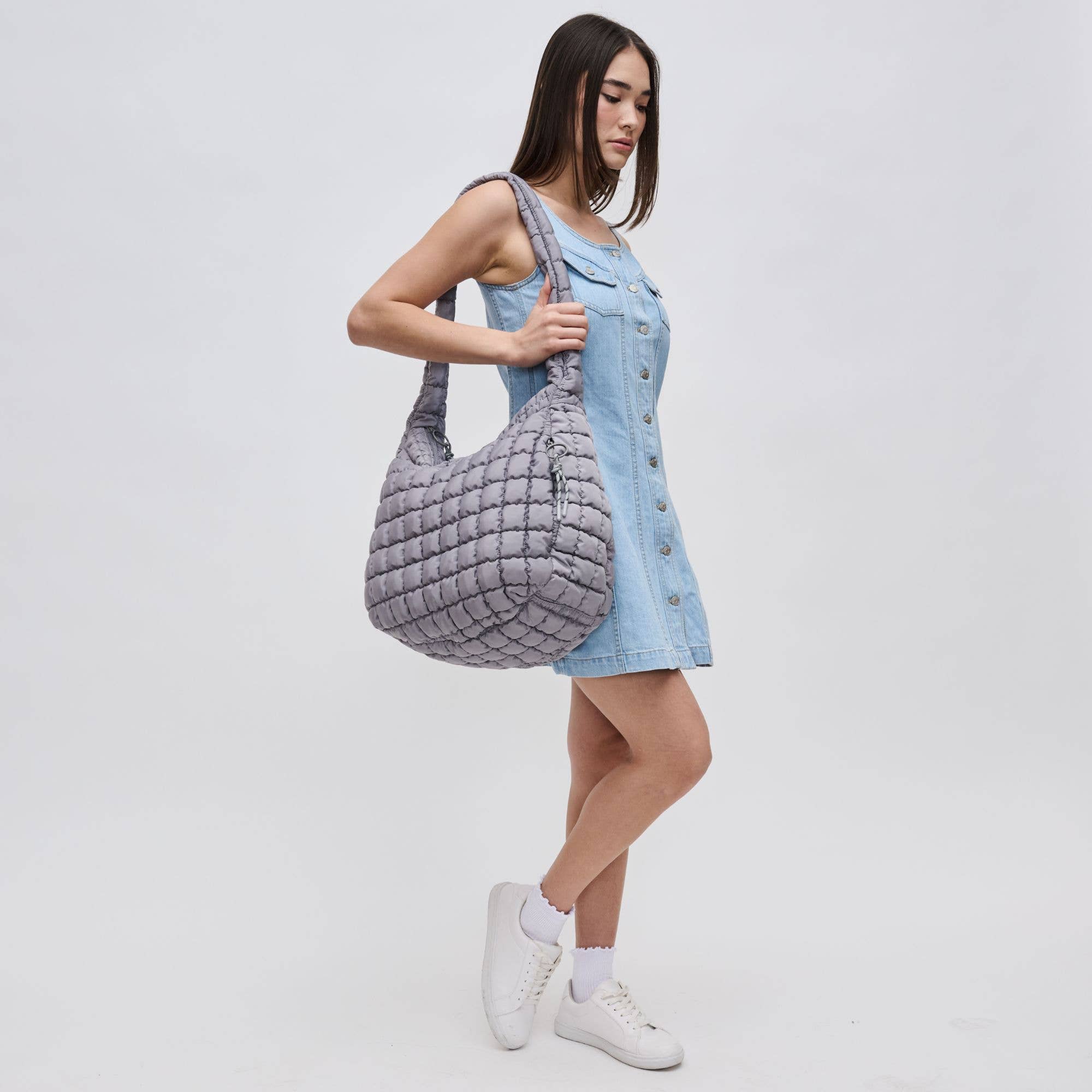 Revive - Quilted Puffer Nylon Hobo-Handbags-Happy on Main