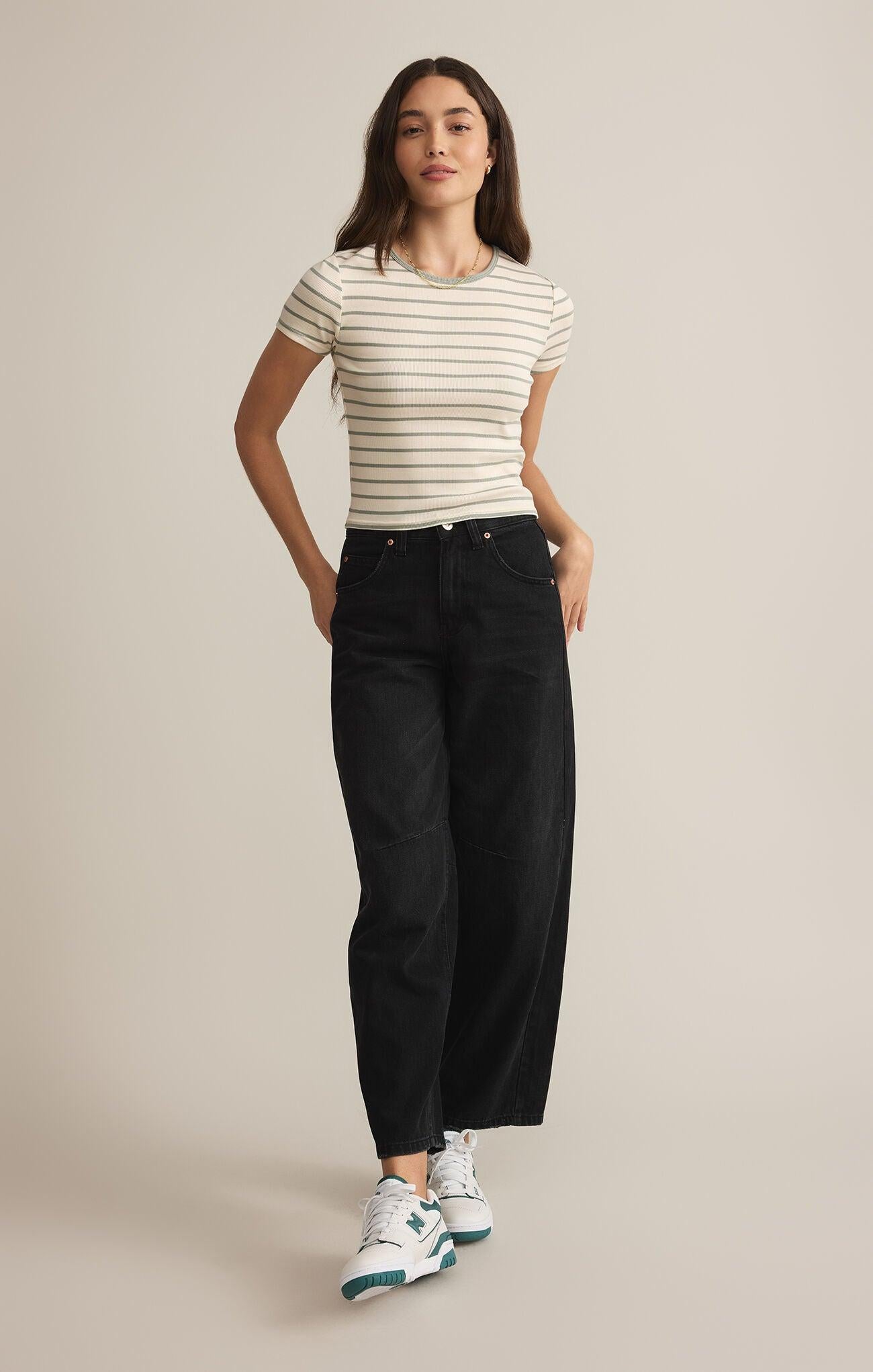 Saxton Striped Tee-Basic Tanks + Tees-Happy on Main