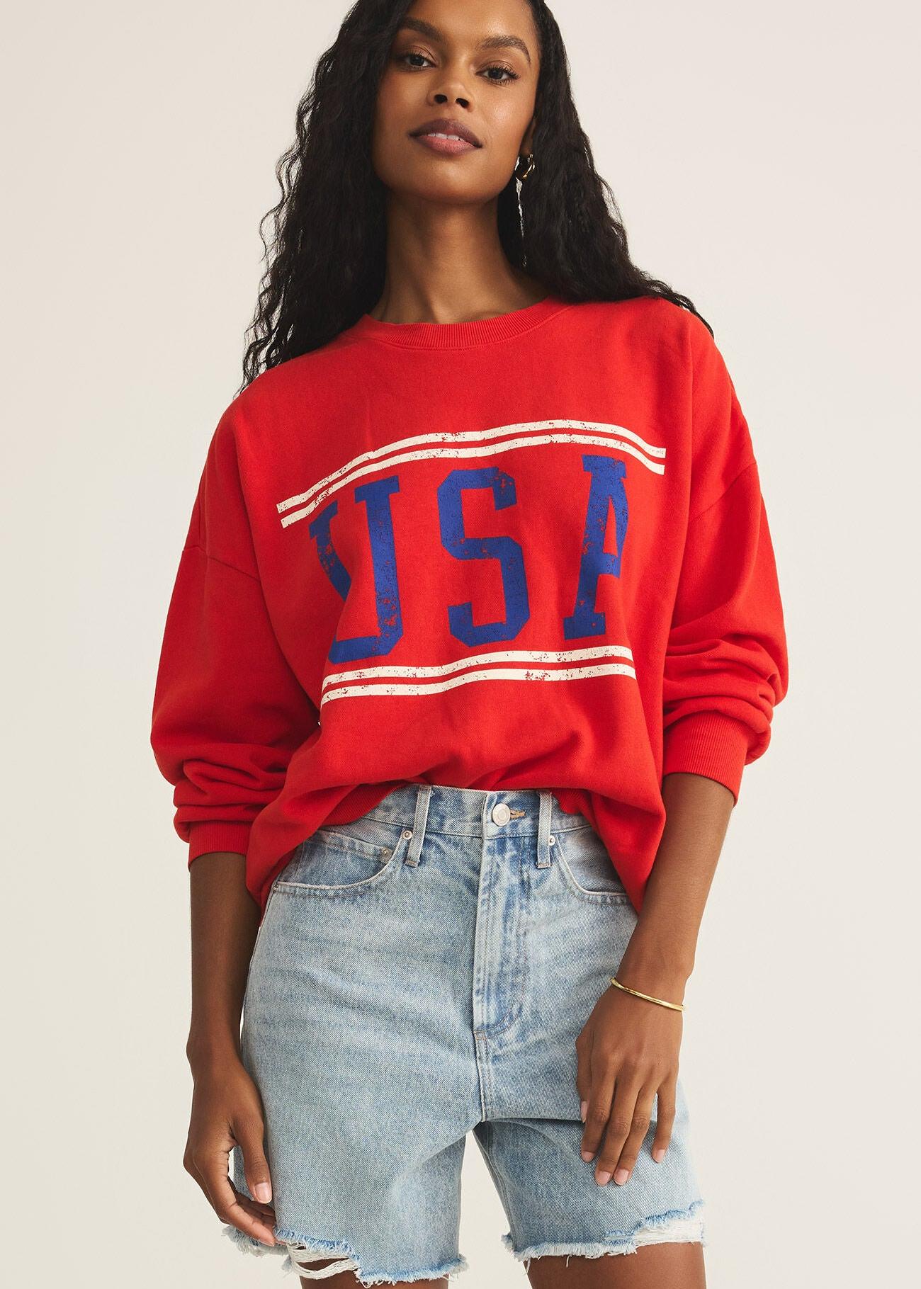 USA Sunday Sweatshirt-Sweatshirts-Happy on Main