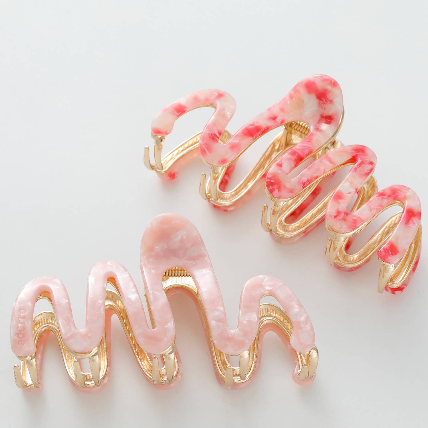 Willow Rosé | Large Squiggle Metal Claw Clip-Misc Accessories-Happy on Main