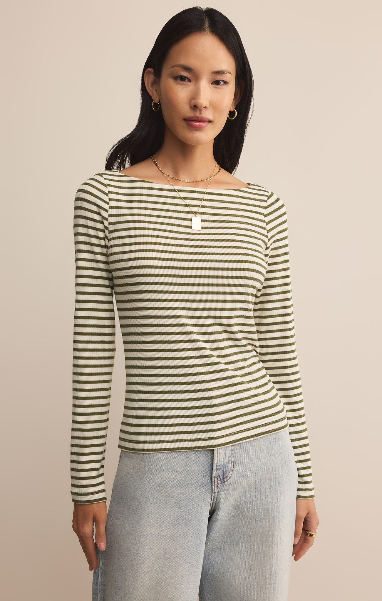 Pristine Striped Tee-Basic Tanks + Tees-Happy on Main