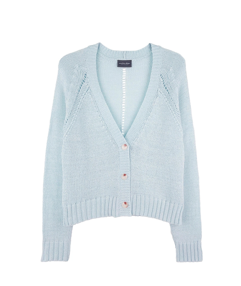 Sylvan Marled Cardi Cotton - Frigid Gray/Breaker White Marl-Wooden Ships-Happy on Main