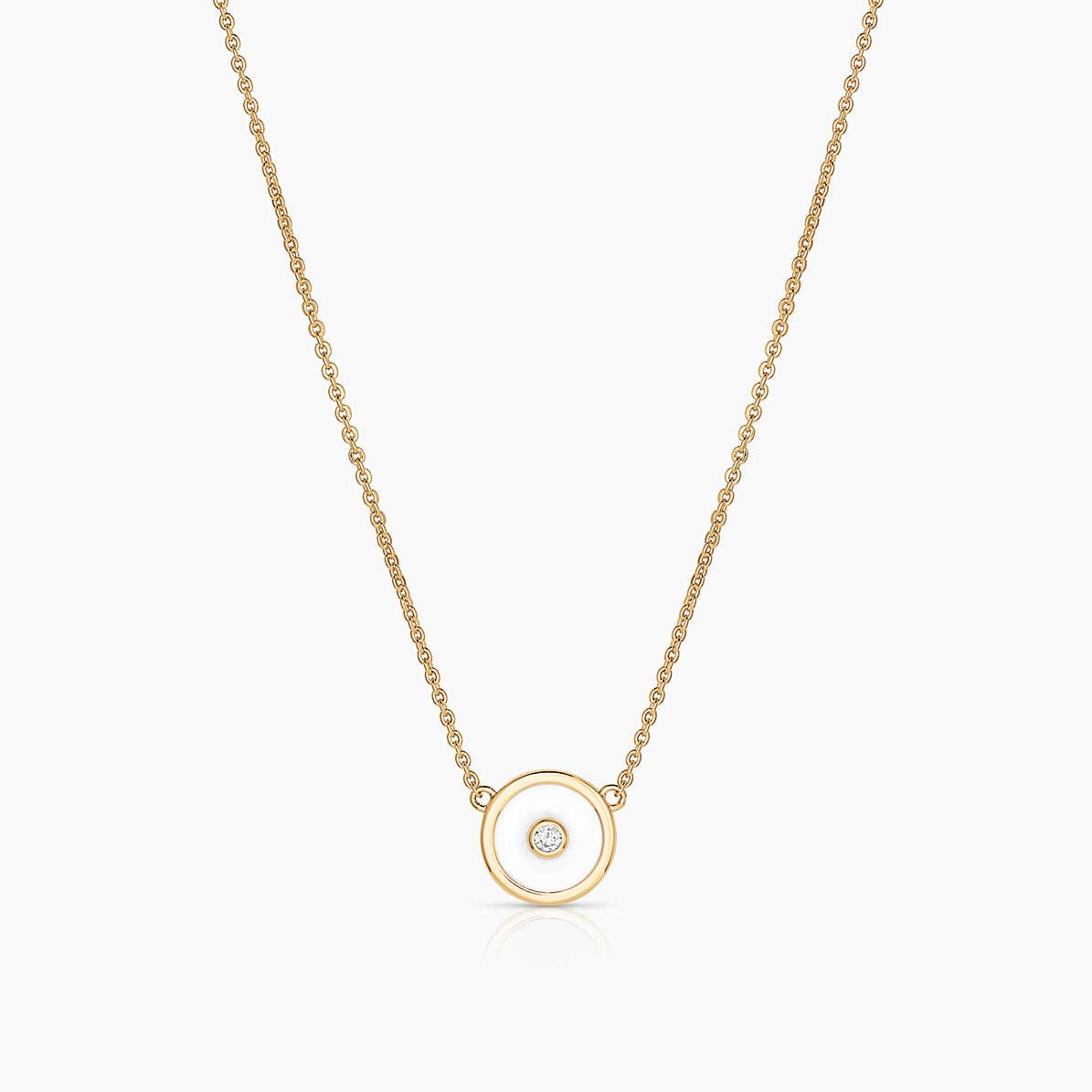 Petite Balia White Enamel Necklace-Everyday Jewelry-Happy on Main
