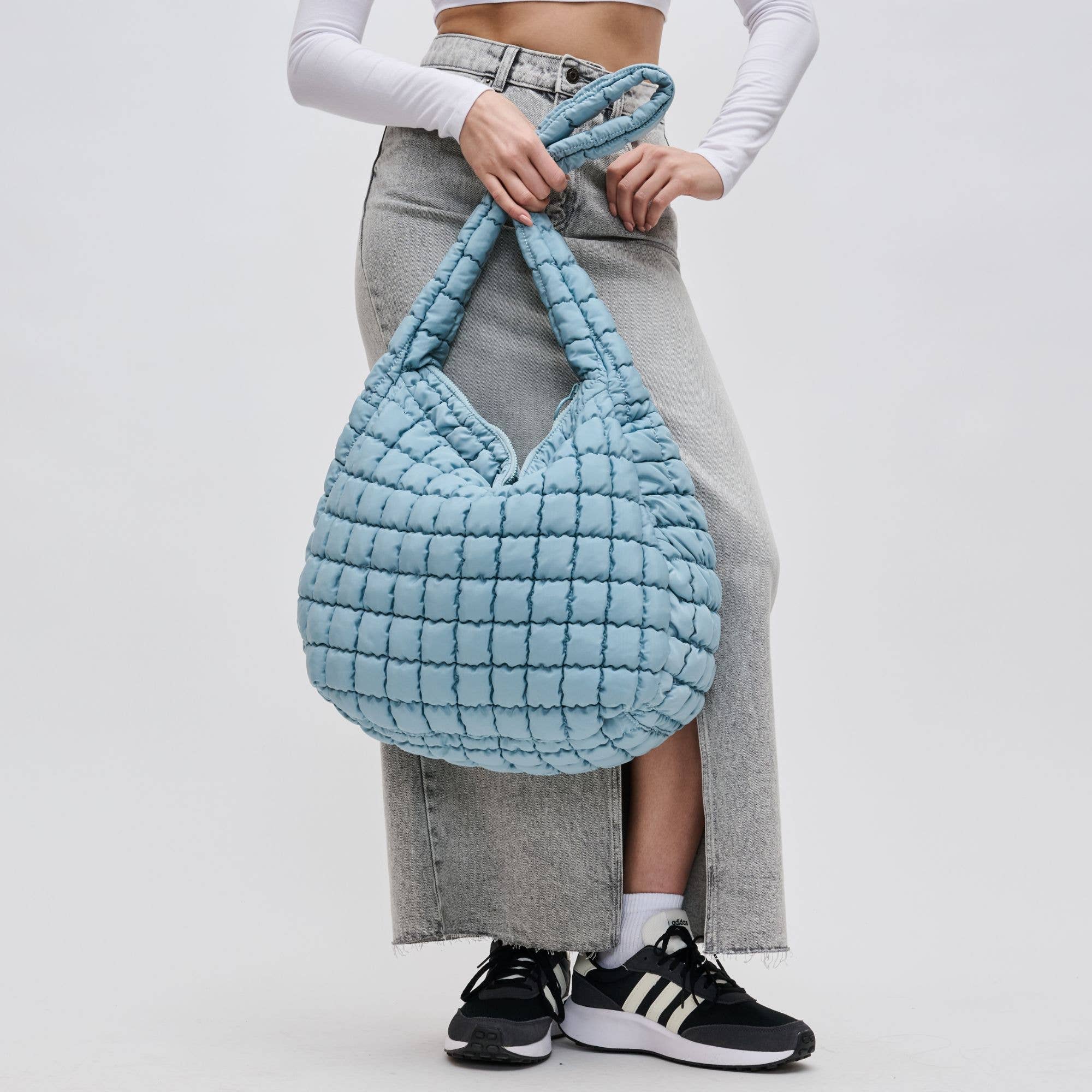 Revive - Quilted Puffer Nylon Hobo-Handbags-Happy on Main