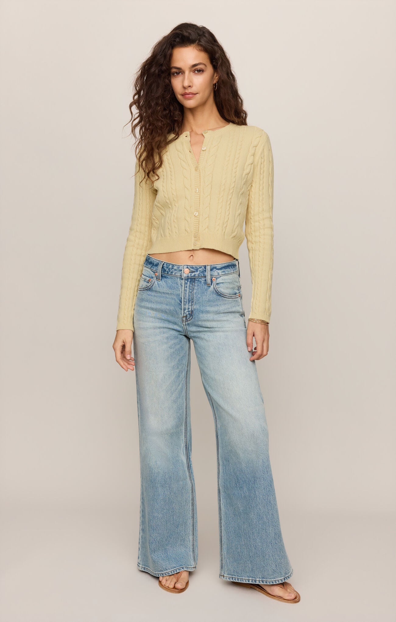 Cera Long Sleeve Cardigan - Lemon Chiffon-Z Supply-Happy on Main