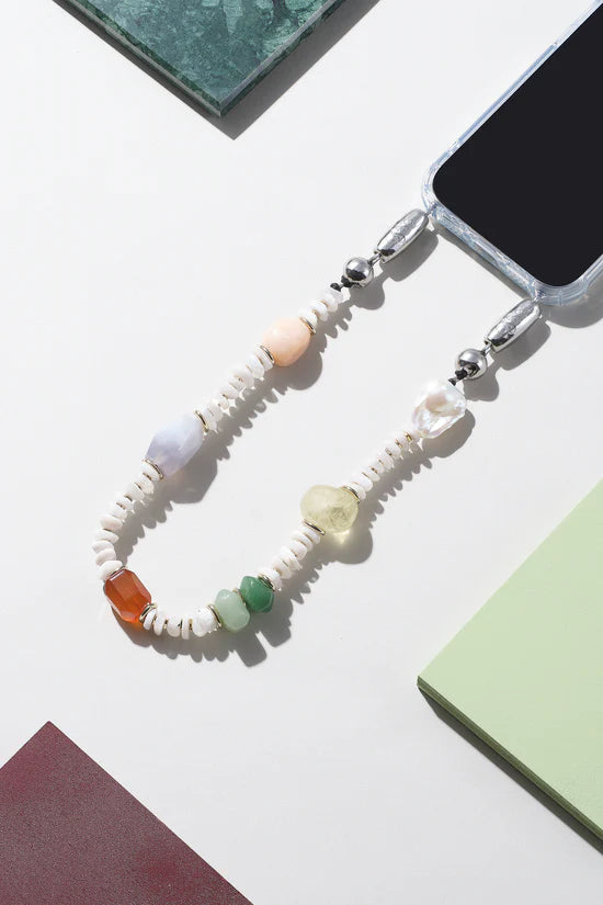 Stacked Gemstone + Pearl Wristlet-Ossa-Happy on Main