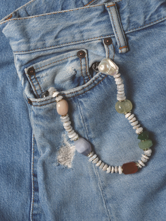 Stacked Gemstone + Pearl Wristlet-Ossa-Happy on Main