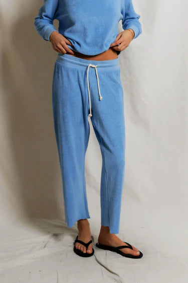 Eliana Loop Terry Draw String Pant - Pacific Blue-perfectwhitetee-Happy on Main