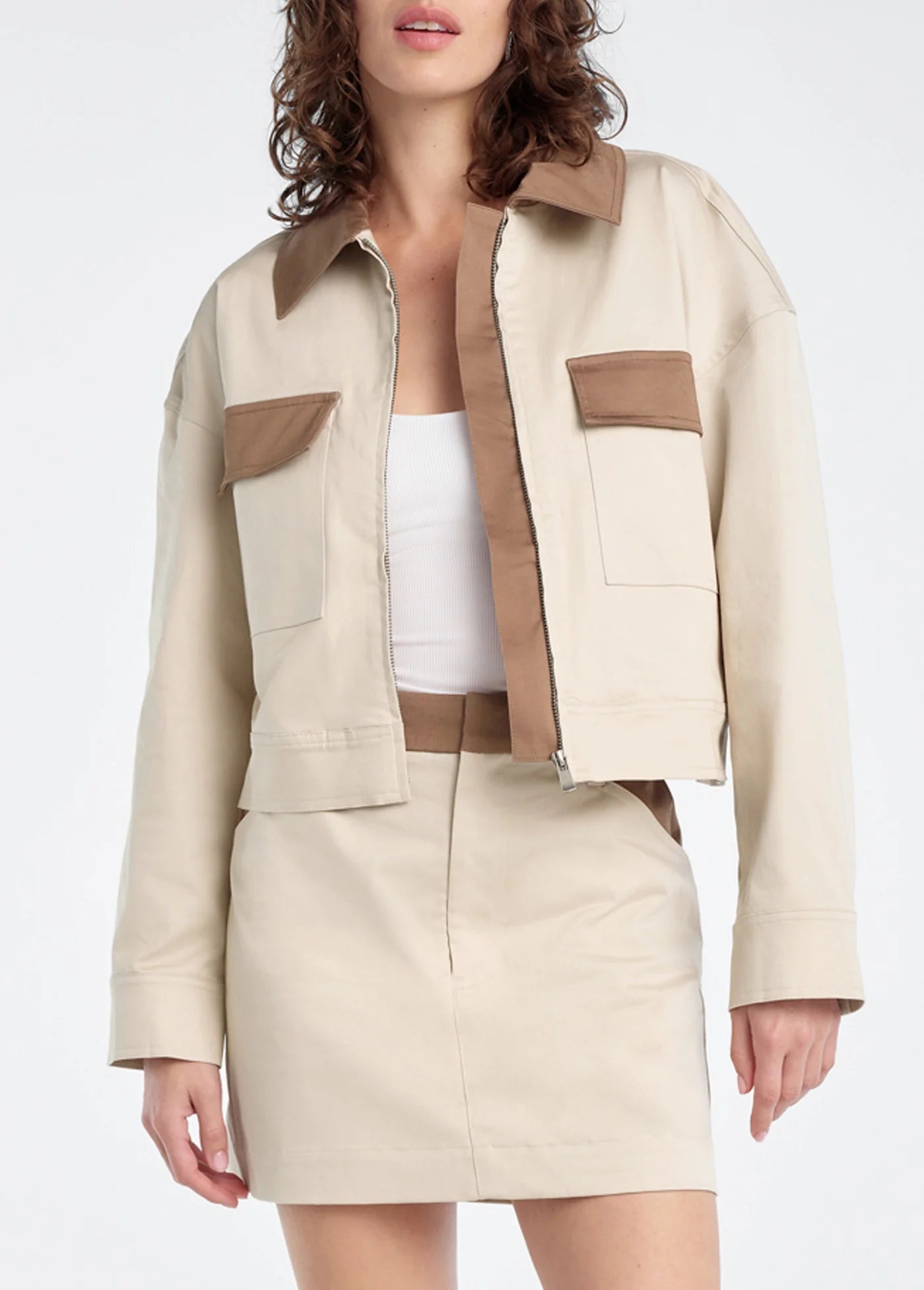 The Monica Jacket - Beige with Khaki-Favorite Daughter-Happy on Main