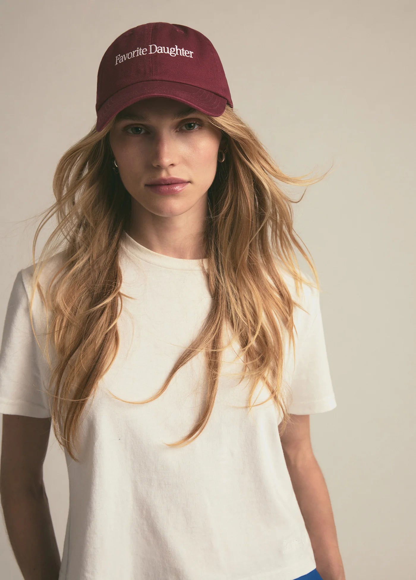 Classic Logo Baseball Hat - Sangria Nights White-Favorite Daughter-Happy on Main