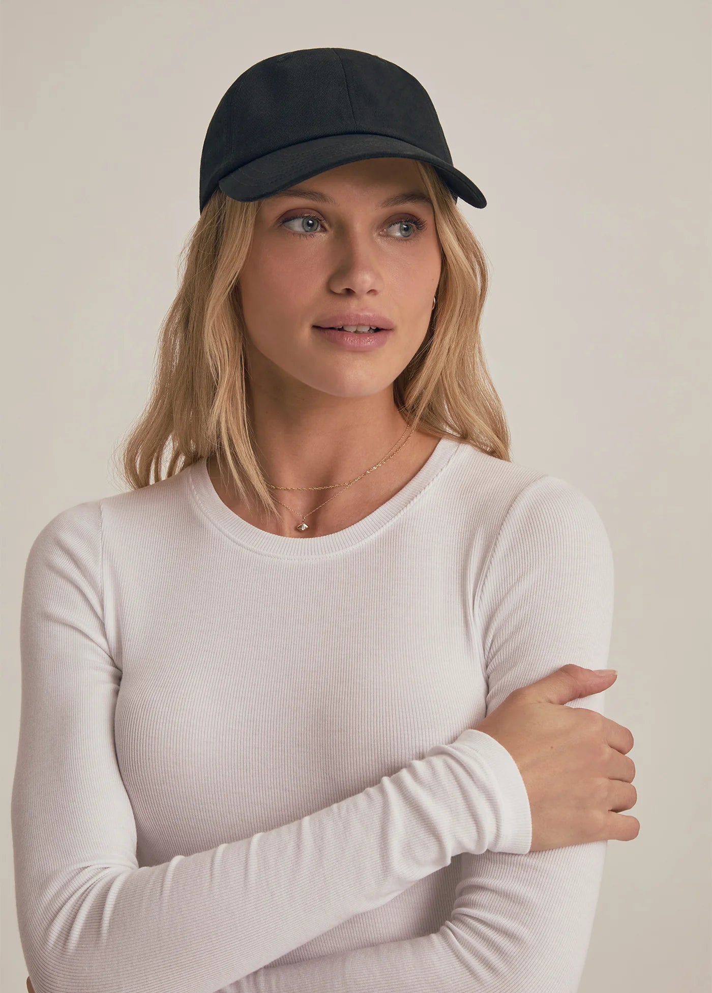 Baseball Cap With Leather Strap & Buckle - Black-Favorite Daughter-Happy on Main