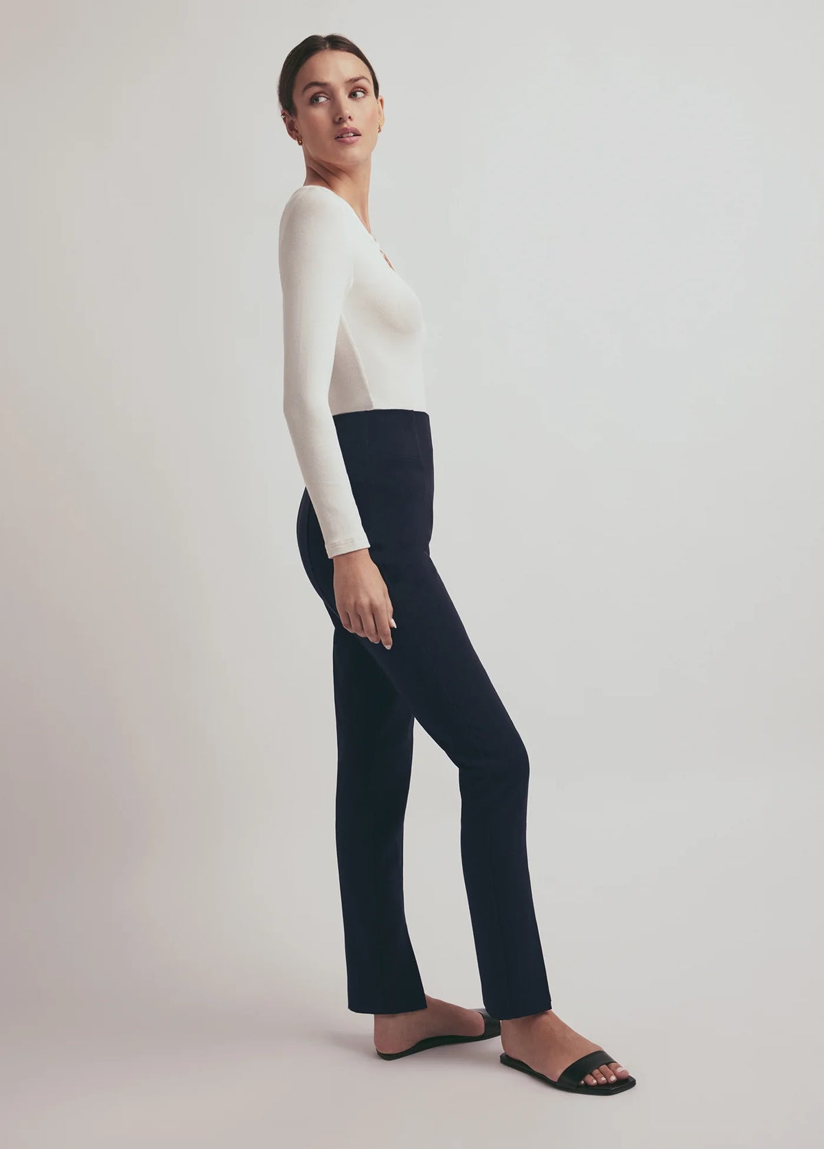 The Henley Ribbed Long Sleeve - White-Favorite Daughter-Happy on Main
