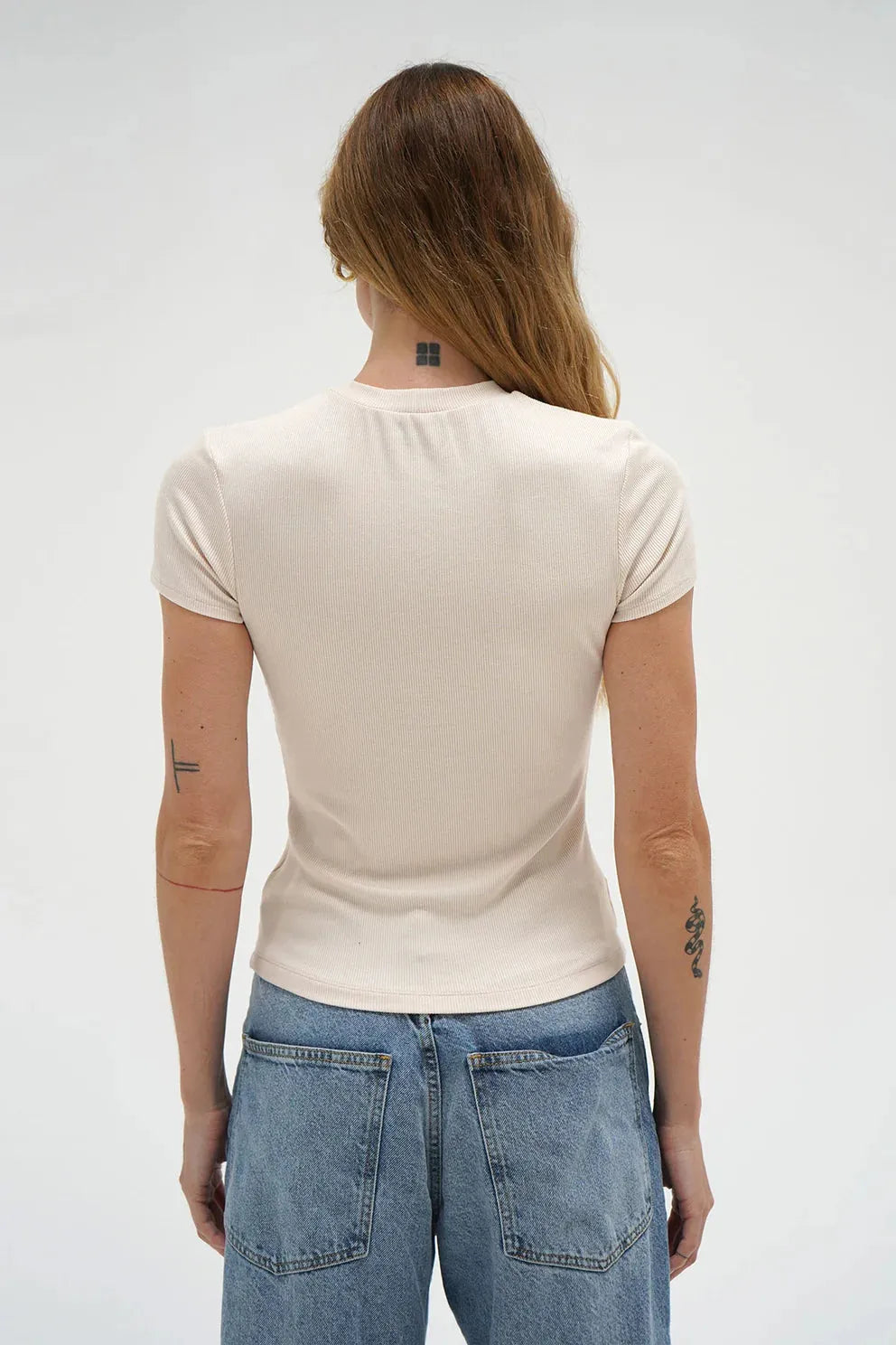 Fitted Ribbed Crew-Casual Tops-Happy on Main