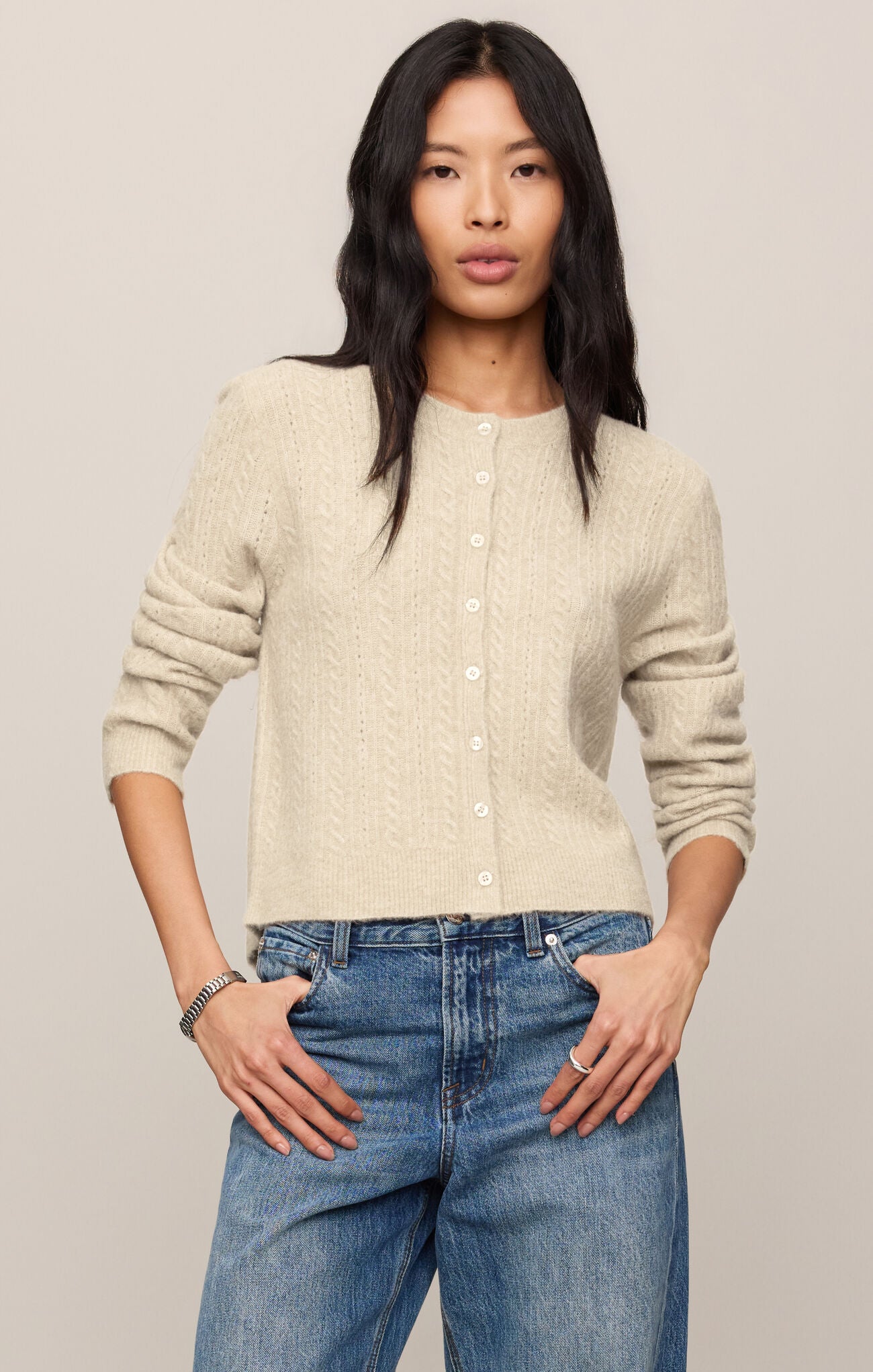 Medina Pointelle Cardigan - Cloud-Z Supply-Happy on Main