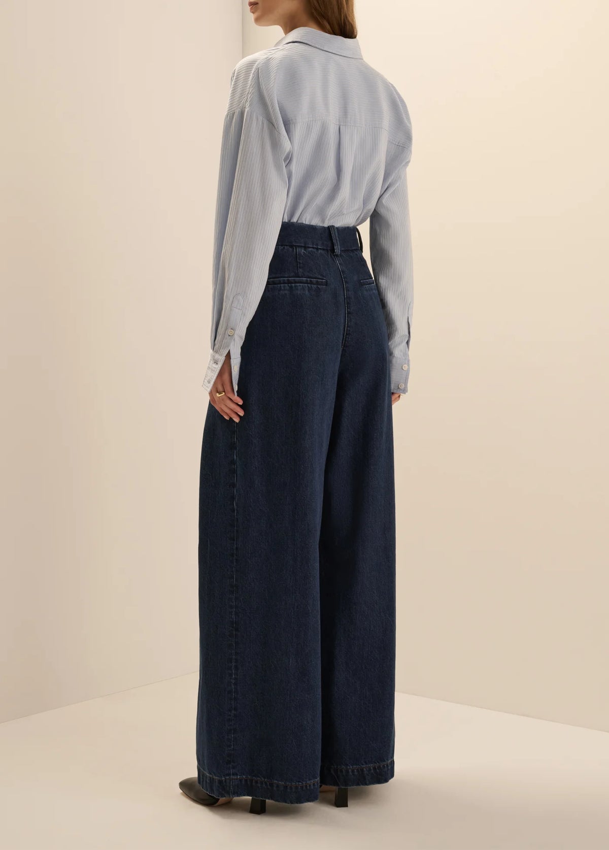 The Denim Pleats for Days Pant - Dark Sea-Favorite Daughter-Happy on Main
