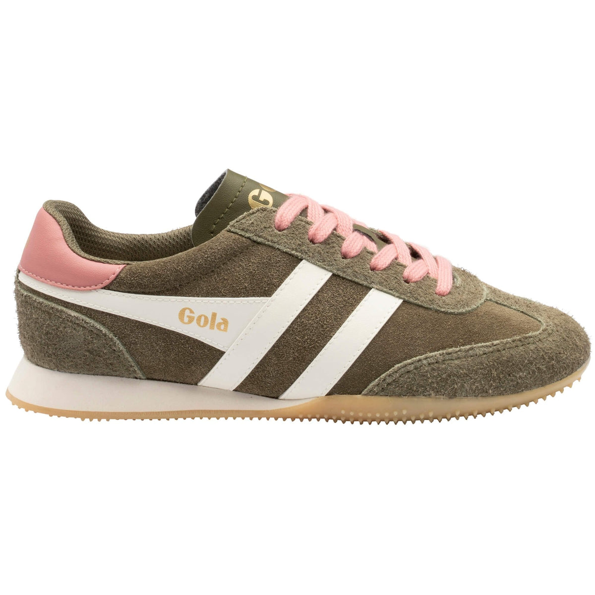 Women's Sprinter Suede Sneaker - Khaki/Off White/Coral Pink