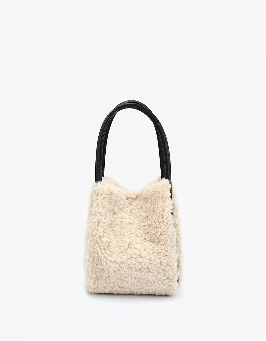 Hollace Mini Tote Shearling Cream-Remi/Reid-Happy on Main