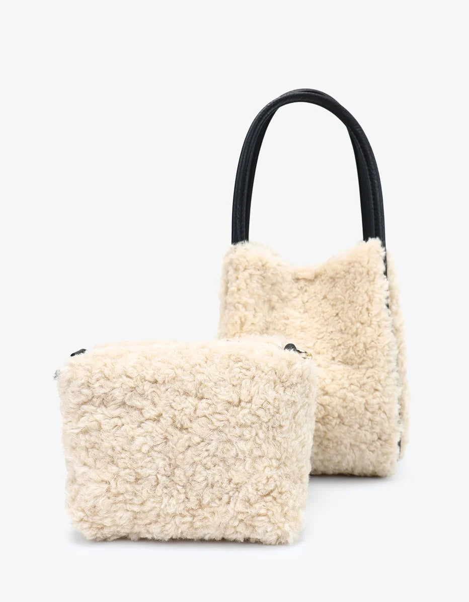 Hollace Mini Tote Shearling Cream-Remi/Reid-Happy on Main