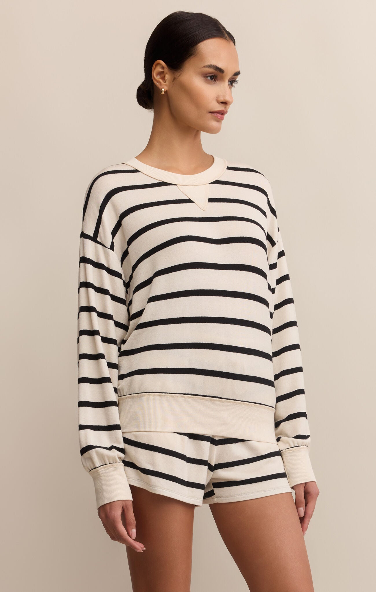 Stand Out Striped Sweatshirt-Sweatshirts-Happy on Main