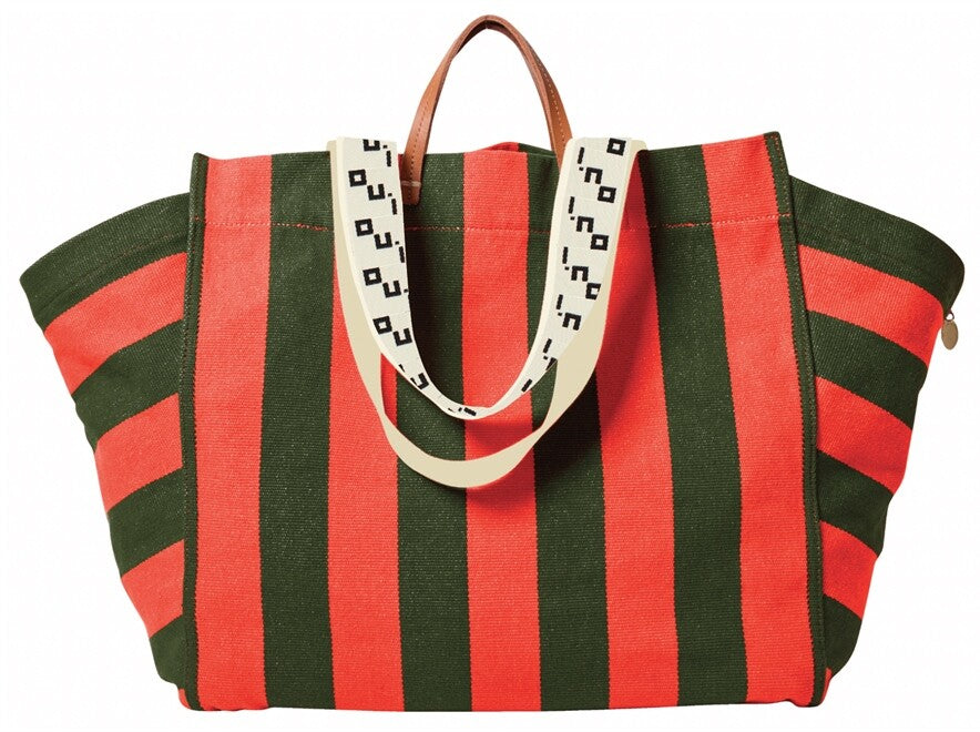 Beach Tote - Army/Bright Poppy-Clare V.-Happy on Main