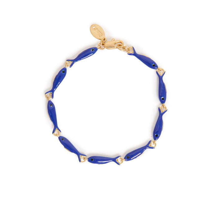Enamel Sardine Bracelet - Cobalt-Clare V.-Happy on Main