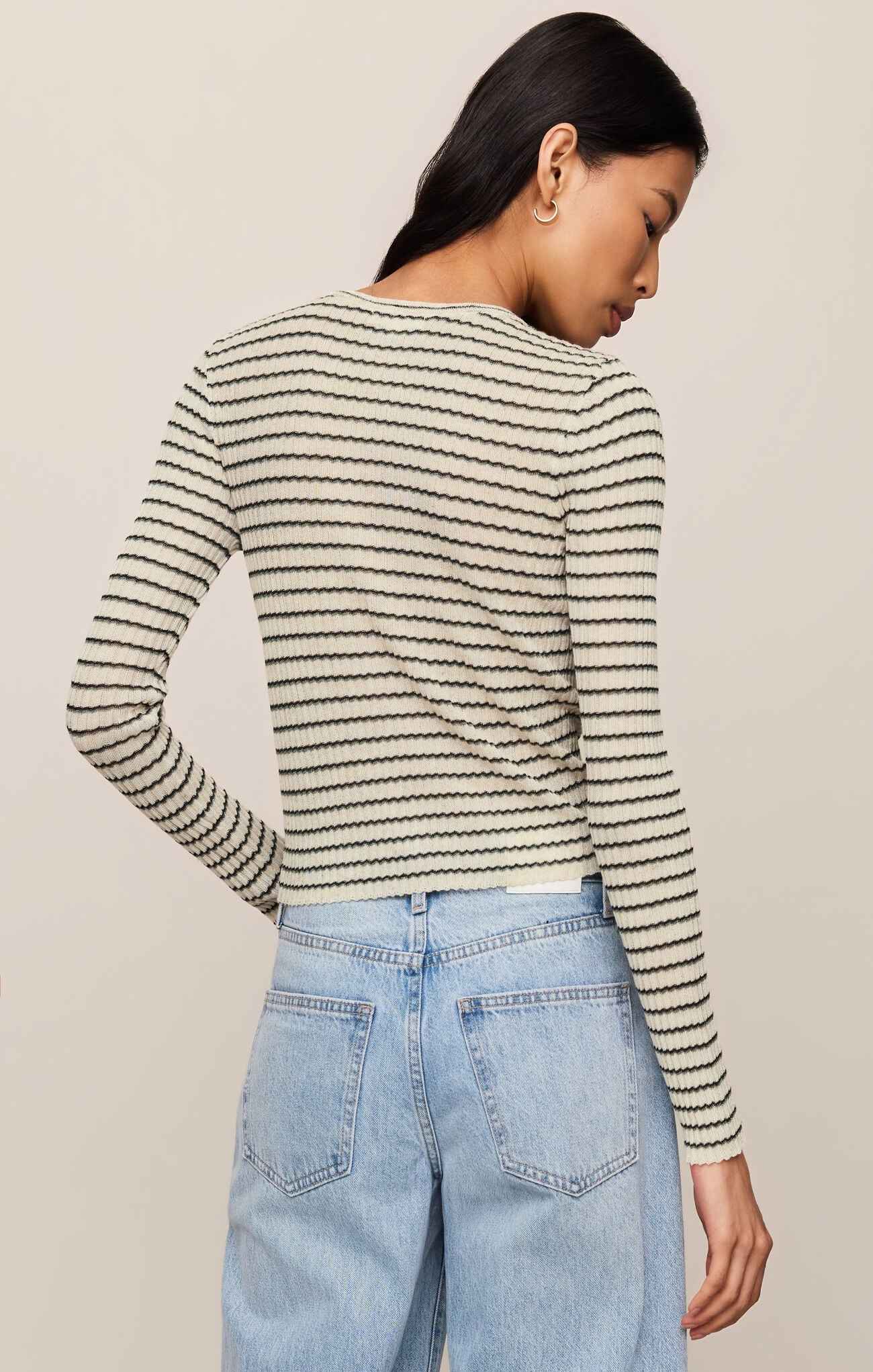Rosanna Stripe Sweater Top - Chalk-Z Supply-Happy on Main