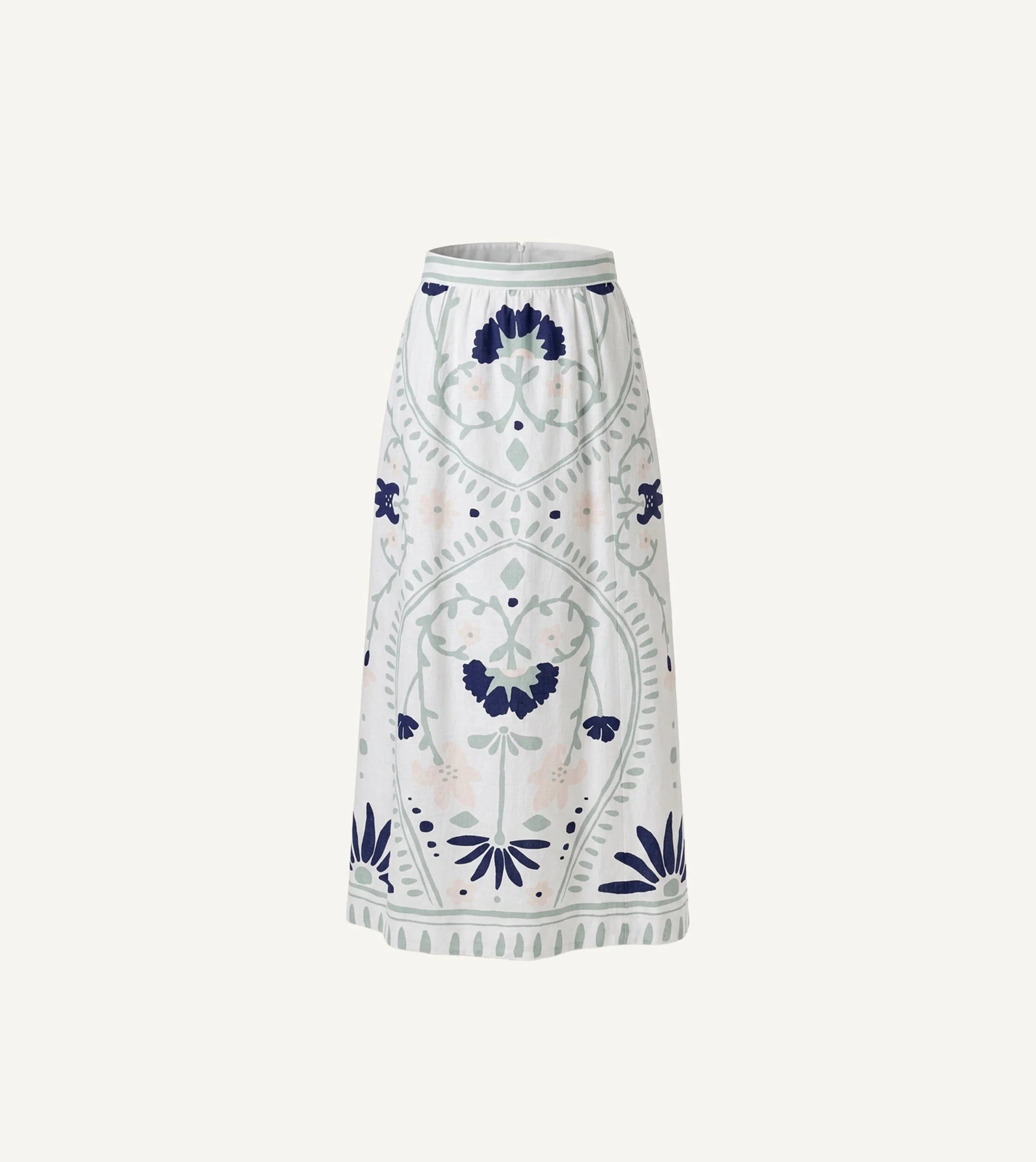 Juliet Ankle Skirt - Liliana Blue Surf Print-Cleobella-Happy on Main