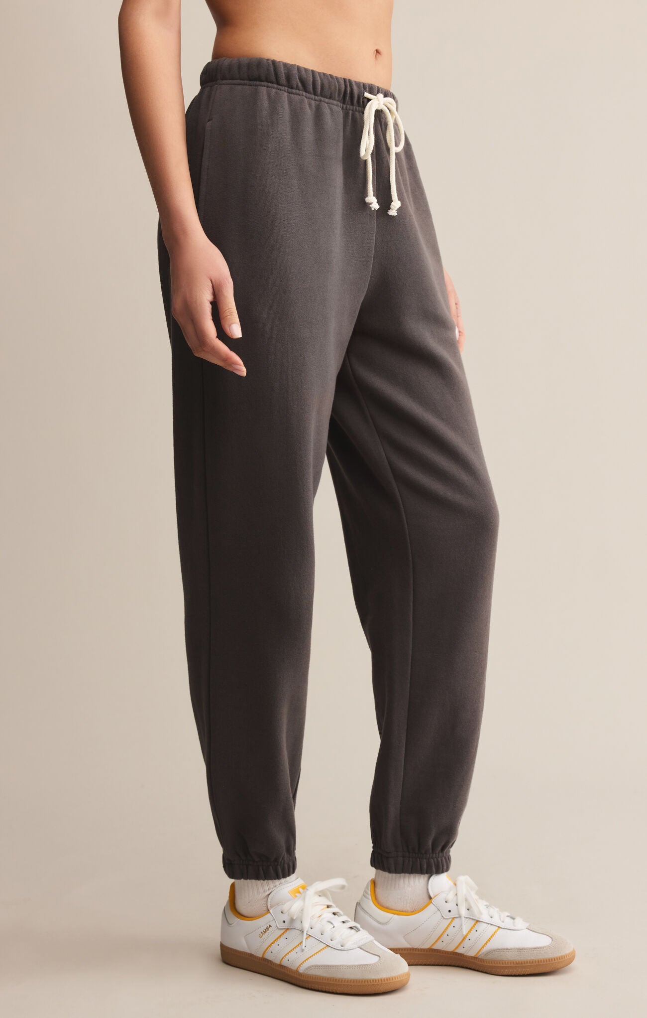 Stadium Cotton Jogger - full length, high rise.