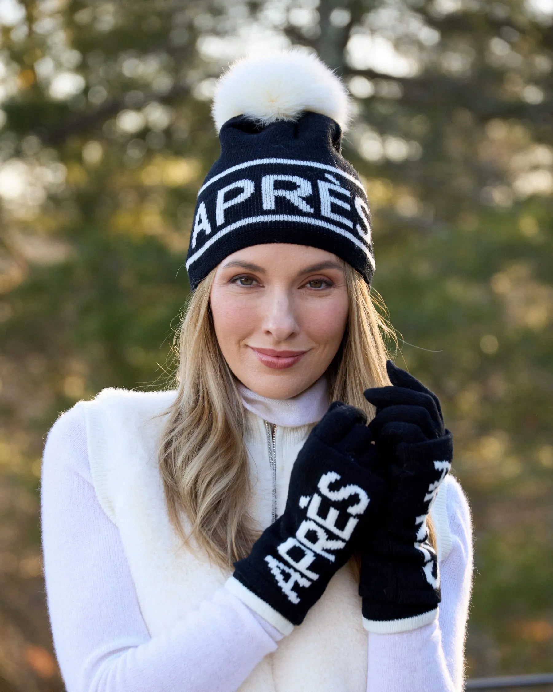 Merino Apres Fox Pom Pom Hat-Alashan Cashmere-Happy on Main