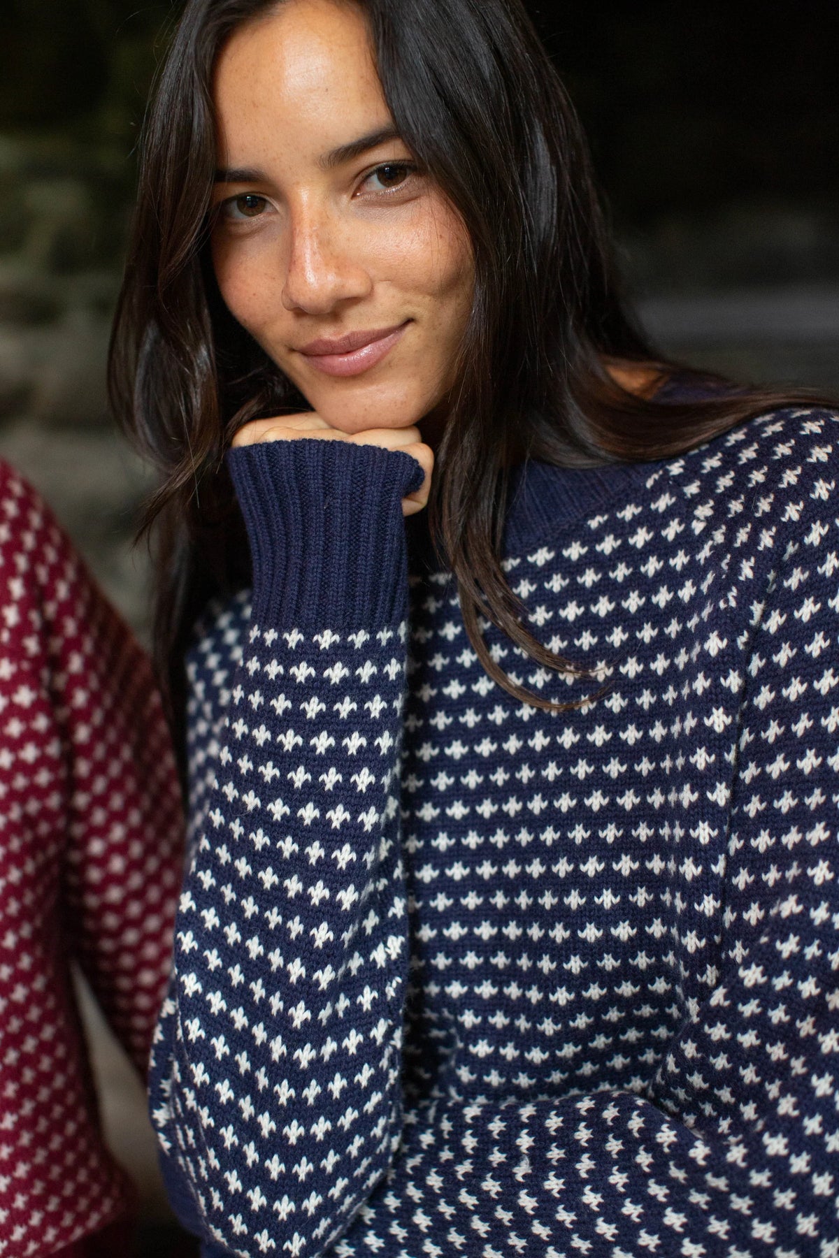Lodge Sweater - Navy/Ivory Birdseye-Marea-Happy on Main