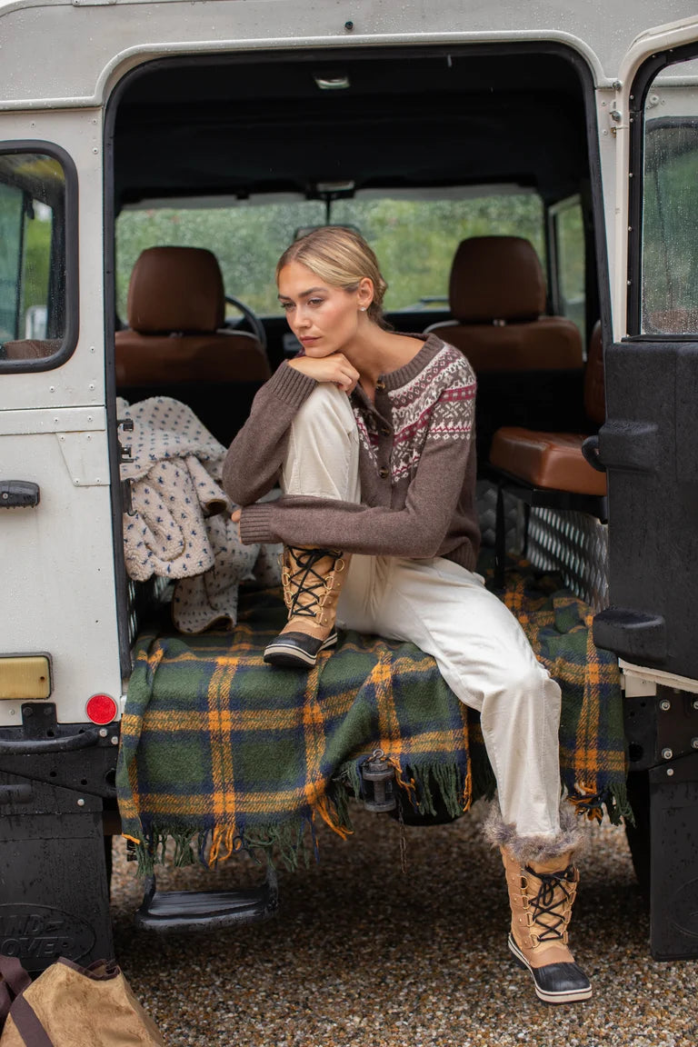 Louise Fair Isle Cardigan - Chocolate-Marea-Happy on Main